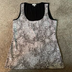 Cache | sequin animal print tank